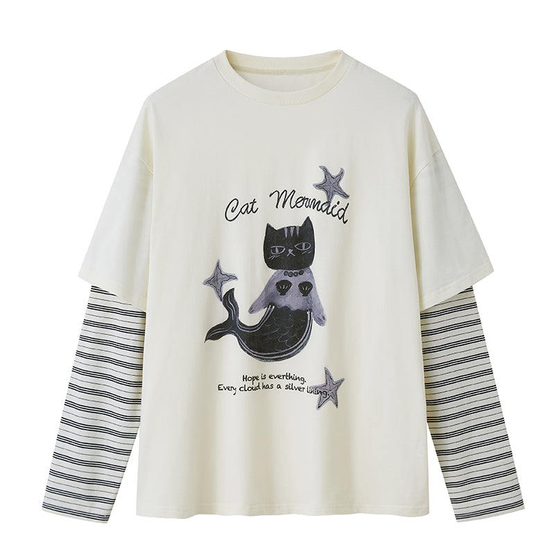 Mermaid Cat Layered T-Shirt