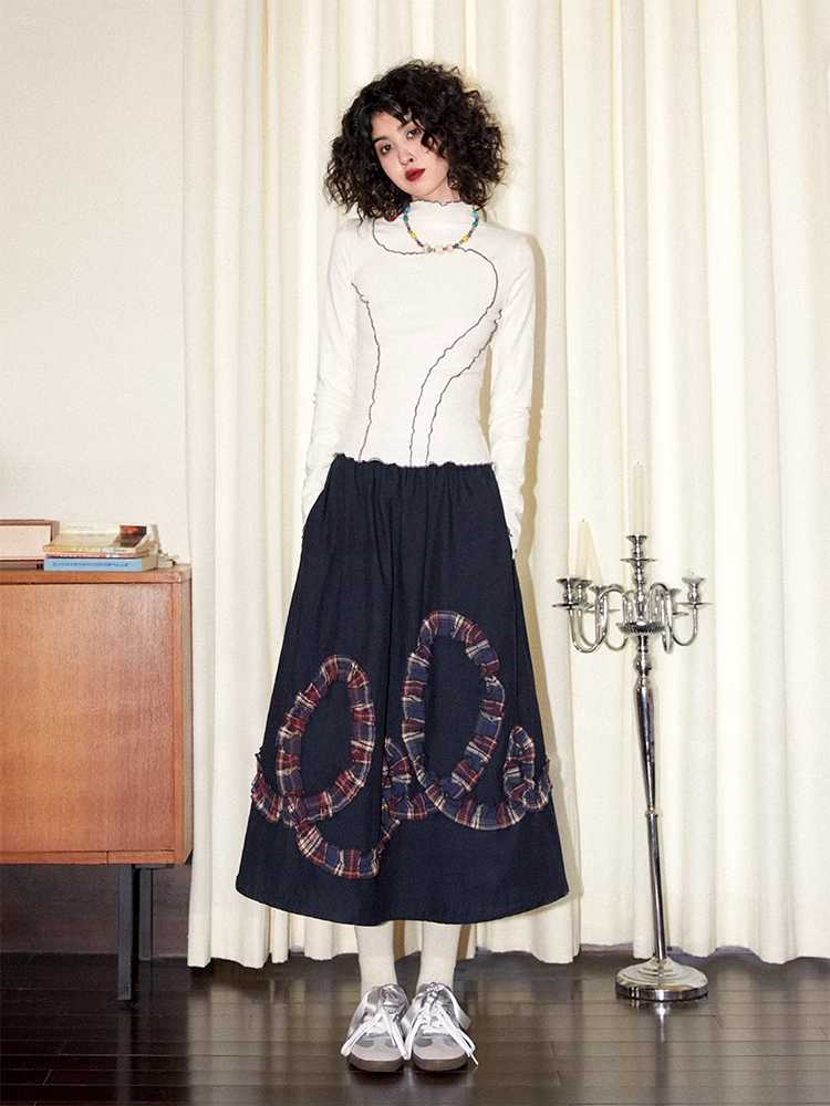 Frilled loose skirt