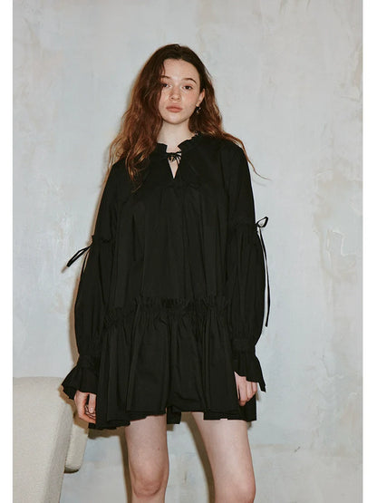 Romantic ruffle shirt dress