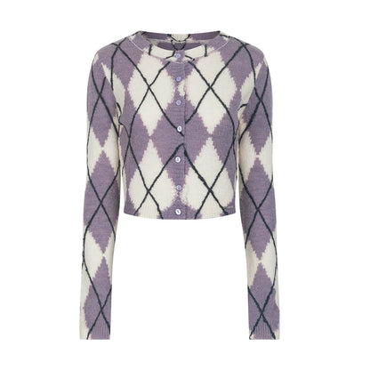 Retro Quilted Knit Sweater