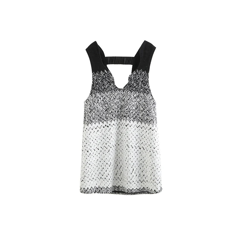 Mid-length knitted vest dress