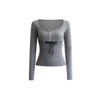 Morning Cherry Ribbon Knit Top