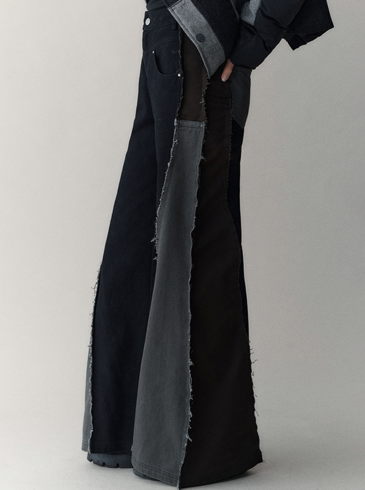 panelled wide-leg pants