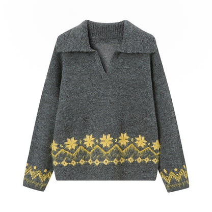 Fair Isle Beaded Sweater Top