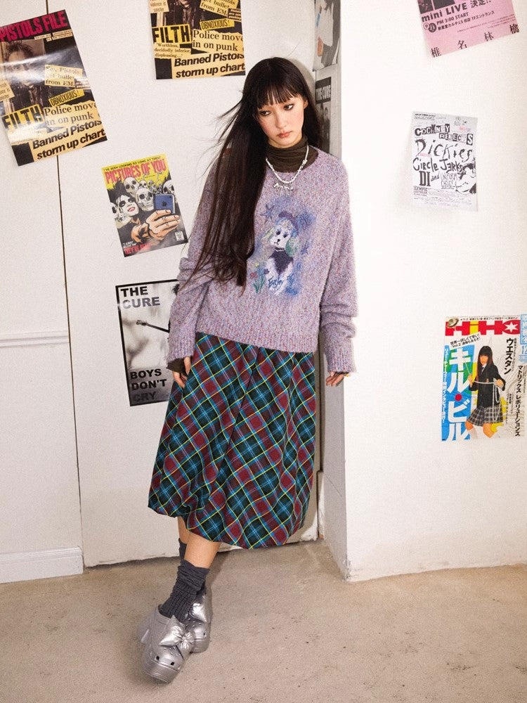 Plaid bud skirt