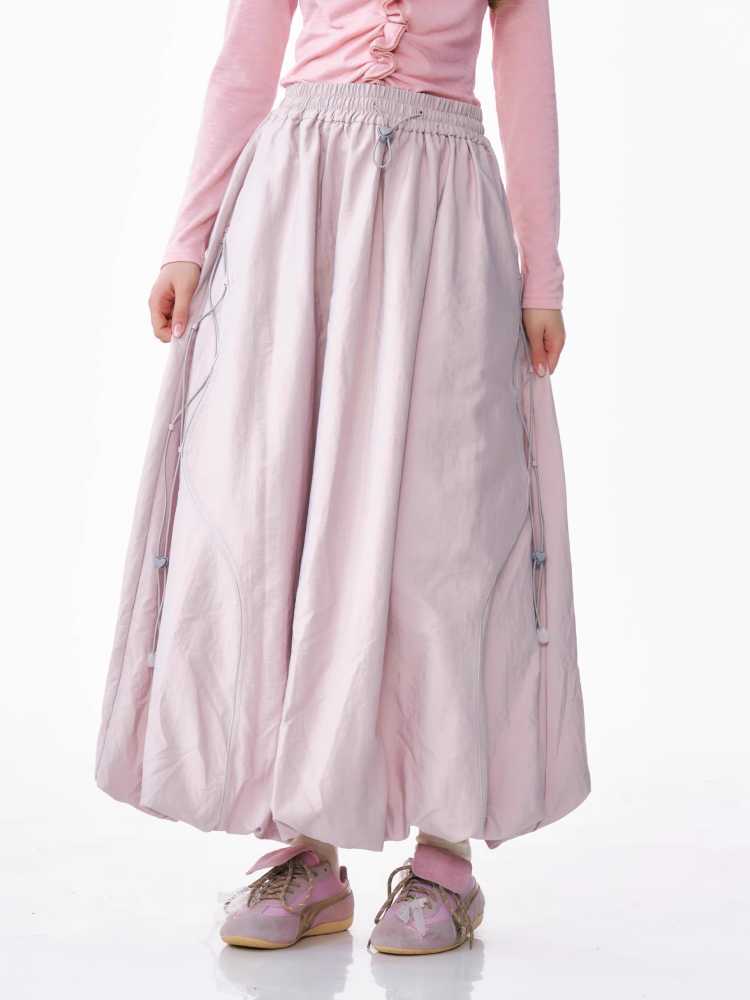 Retro high waist long skirt