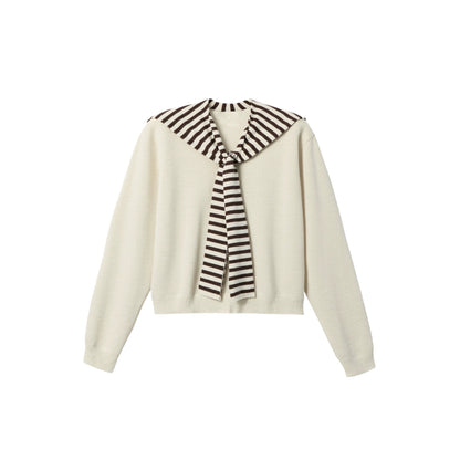 Striped Knitted Shawl Top