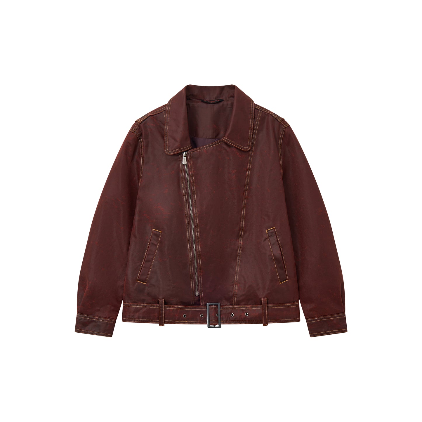 Lapel Cropped Leather Jacket