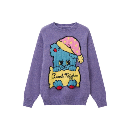 Peach Heart Animal Sweater