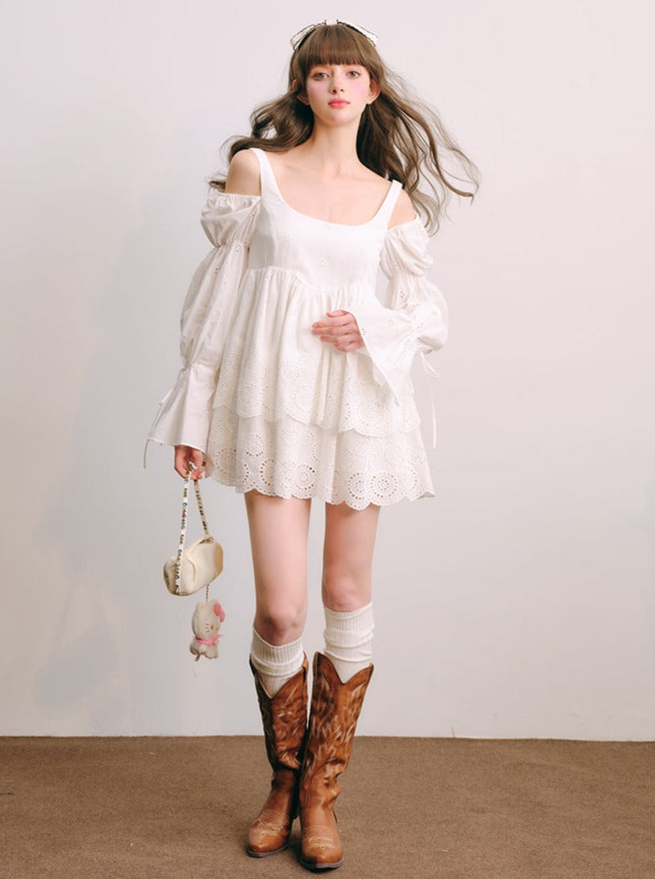 White Long Sleeve Dress