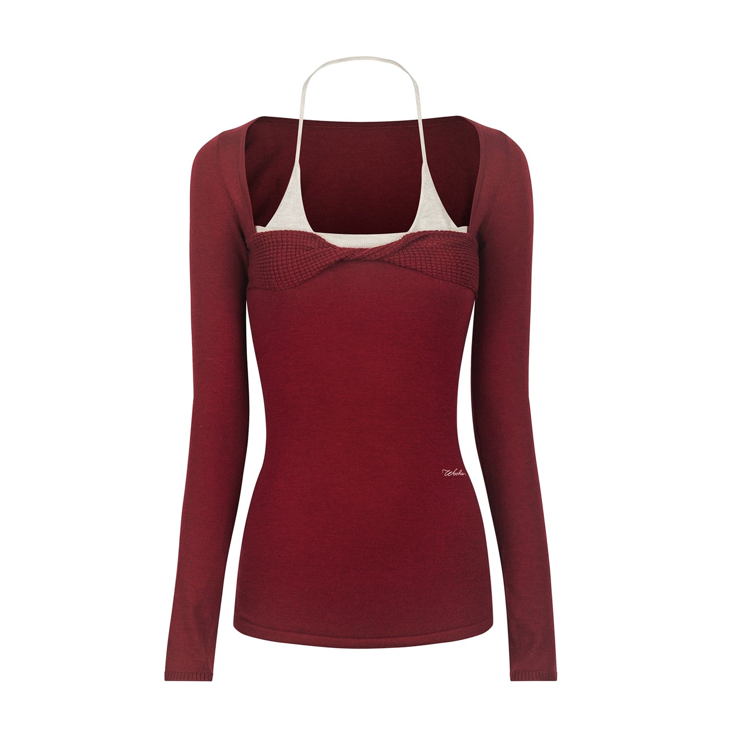 Color-Block Halter Knit Sweater