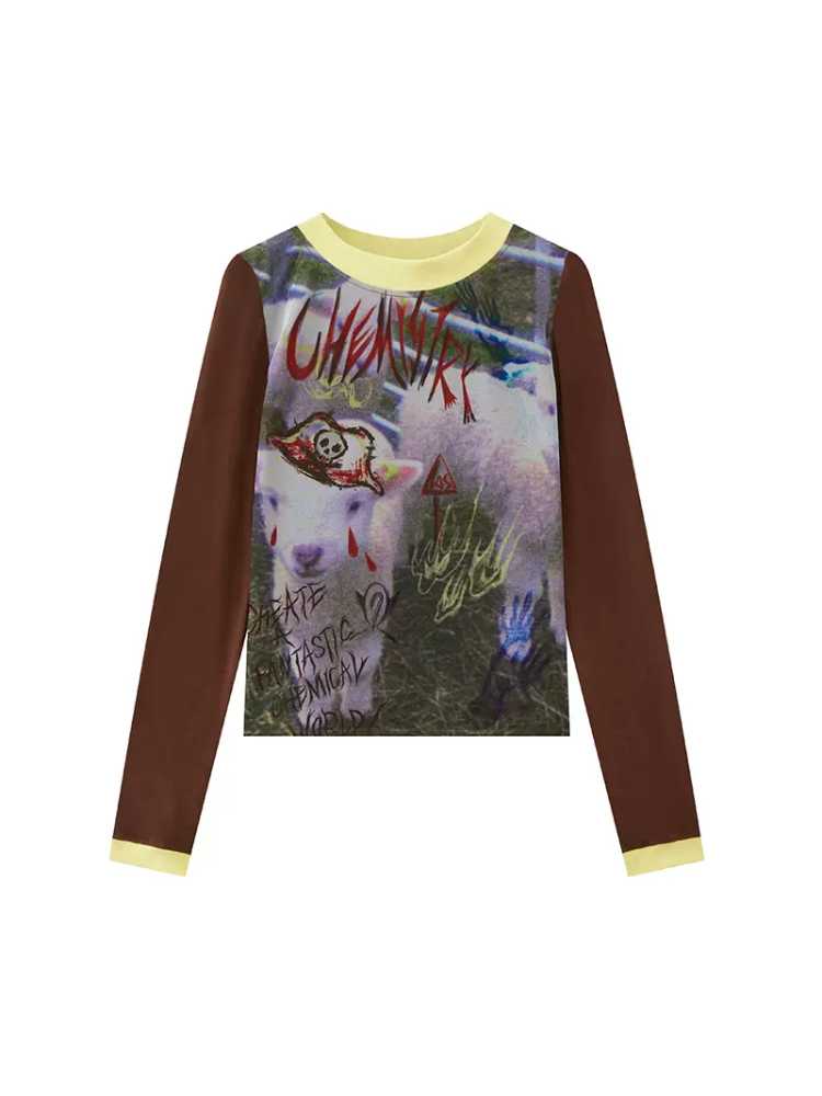 Printed long sleeve T-shirt