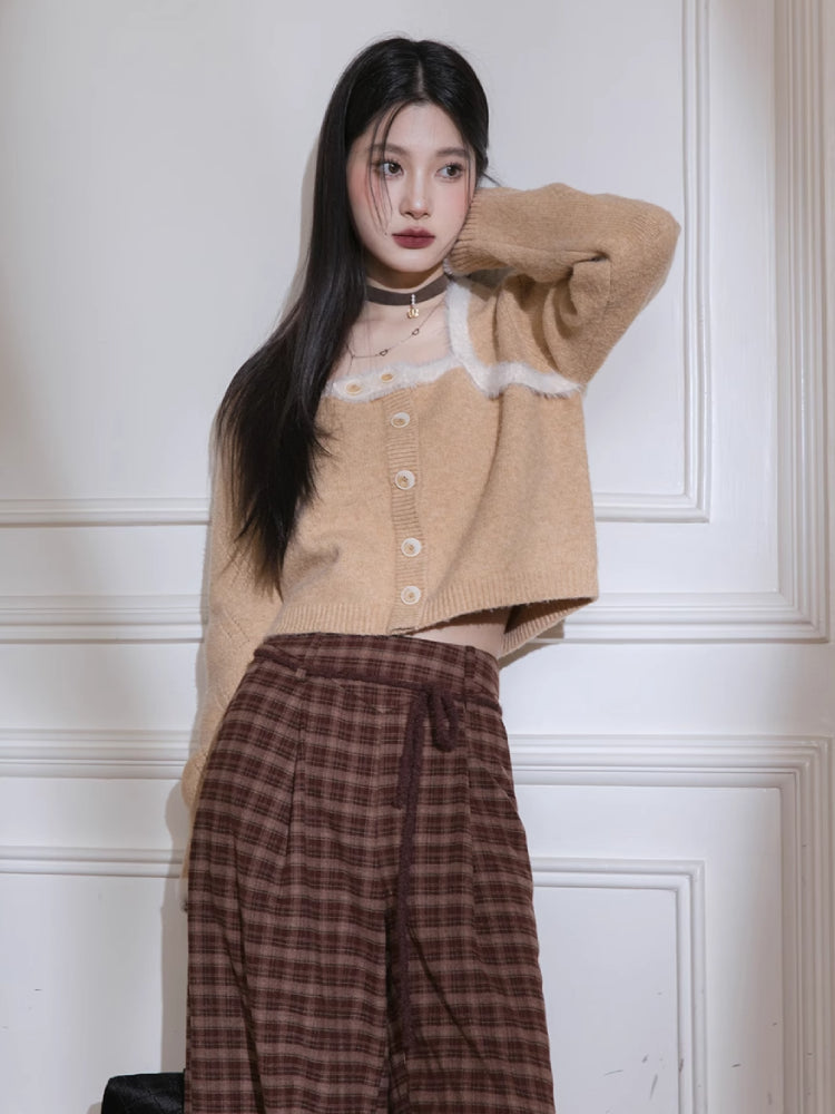 Wool soft fake two-piece sweater