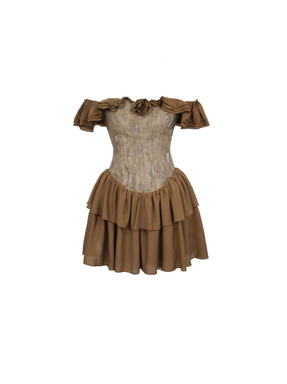 Veins One-Shoulder Dress