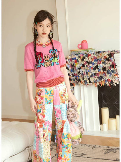 Wide leg 3D pocket pants