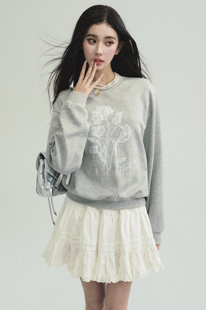 Graffiti Gray Crewneck Sweatshirt Set-Up