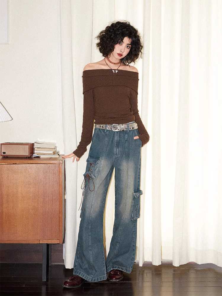 Low waist wide leg jeans