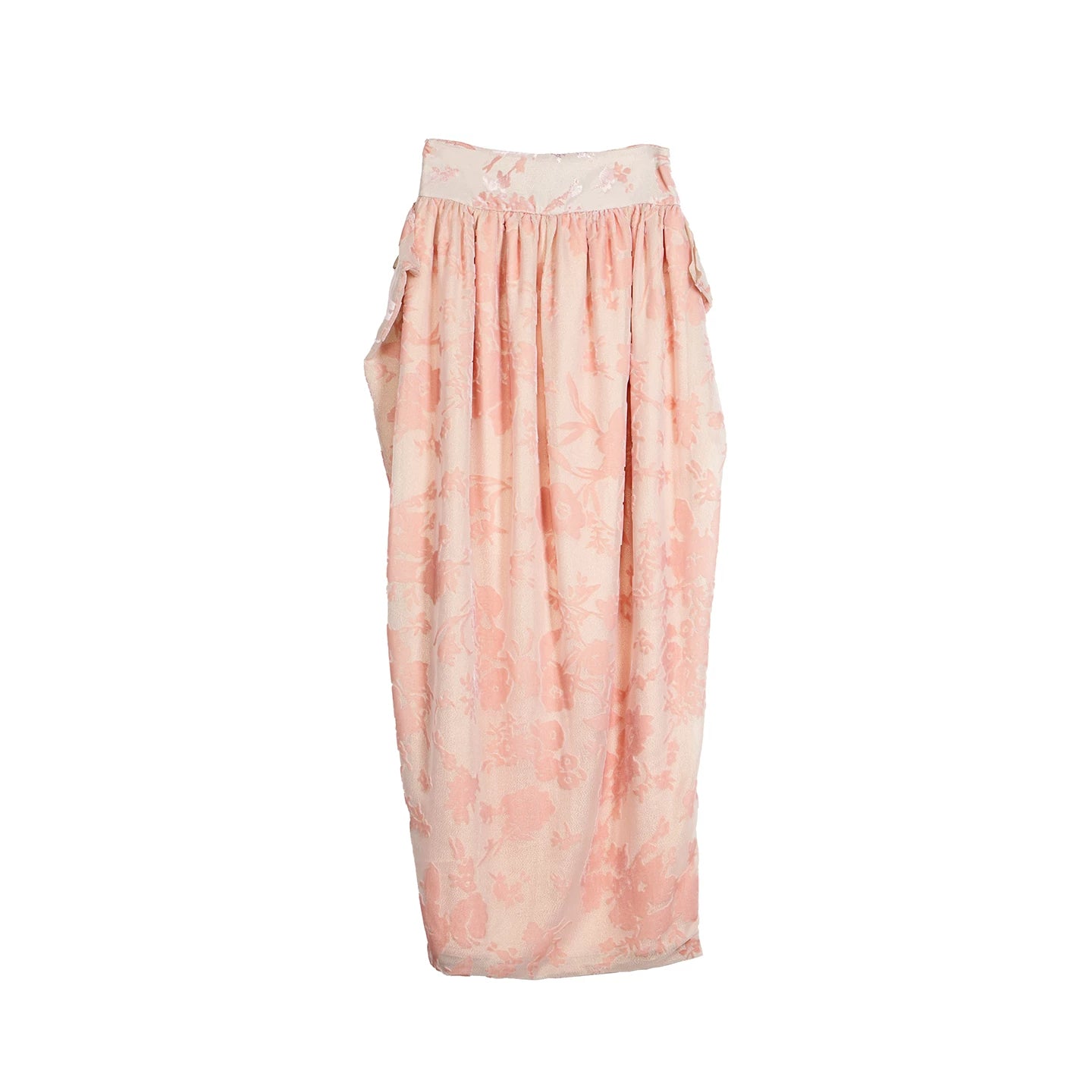 Embroidered Pink Cheongsam Skirt Set-Up