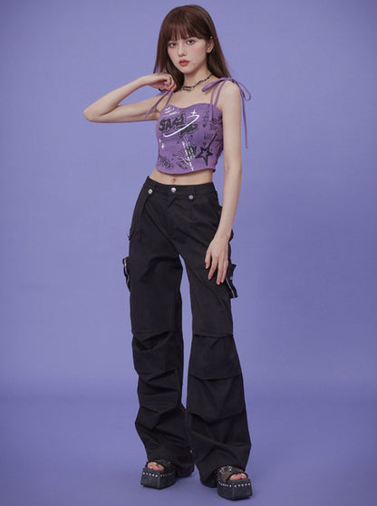 Purple Graffiti Sling Tank Top