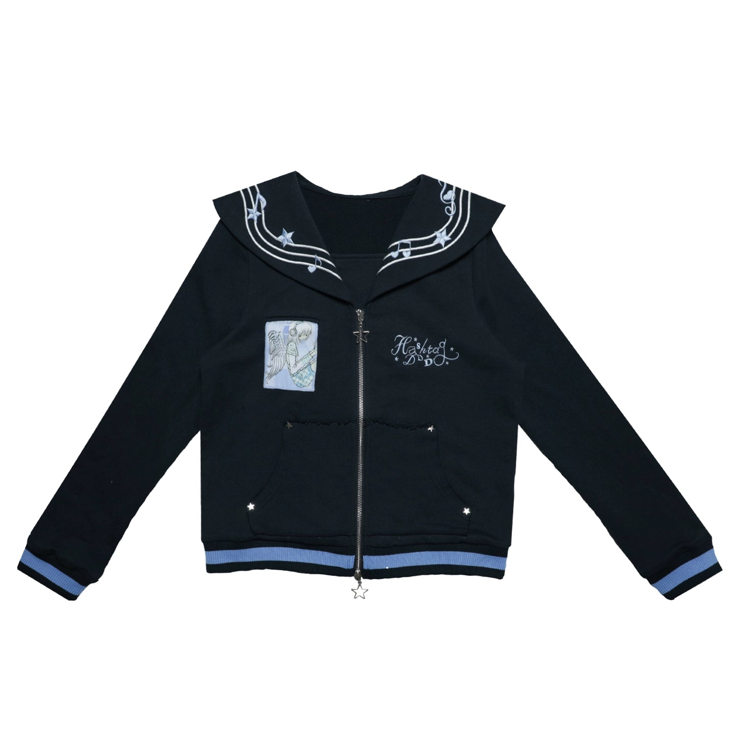 Original Polka Dot Embroidery Sailor Uniform Jacket