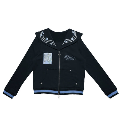 Original Polka Dot Embroidery Sailor Uniform Jacket