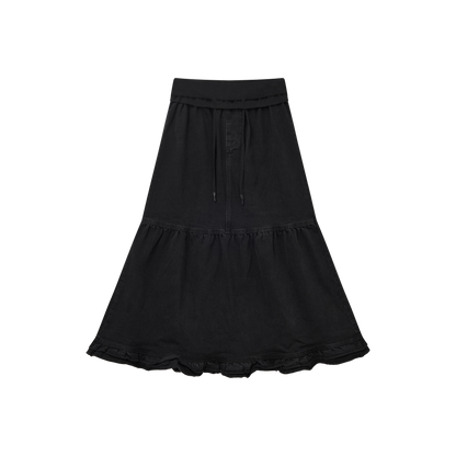 Dark Night Lace Denim Skirt