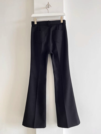 Black slim flare pants