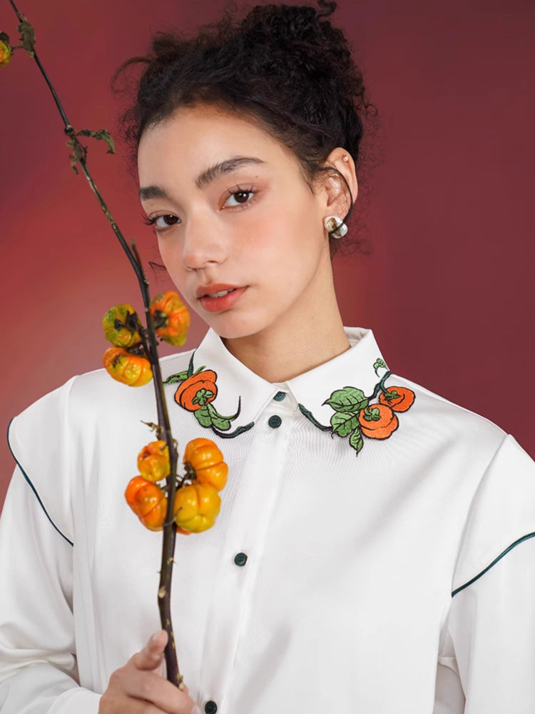 Chinese embroidery retro shirt