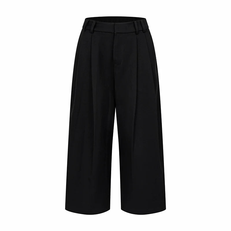 High-Rise Cropped Casual Pants