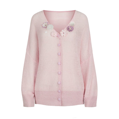 Sweet Floral Knit Sweater