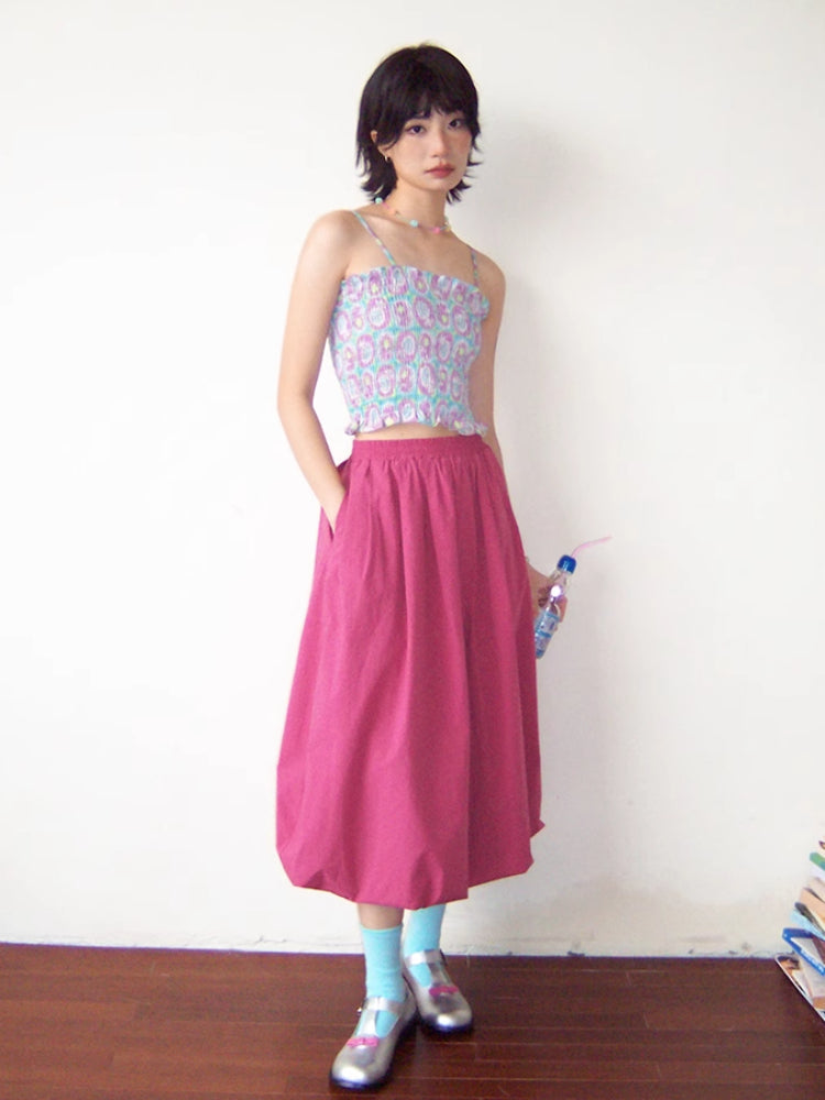 4 Color Bud Long Skirt