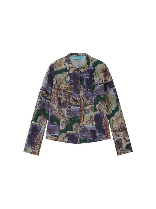 Printed casual loose shirt