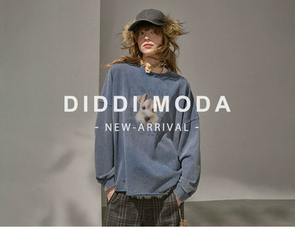 Retro Mottled Graphic Sweatshirt