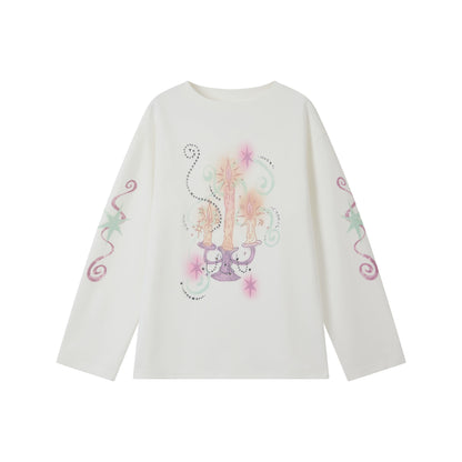 Candlestick Print White T-Shirt