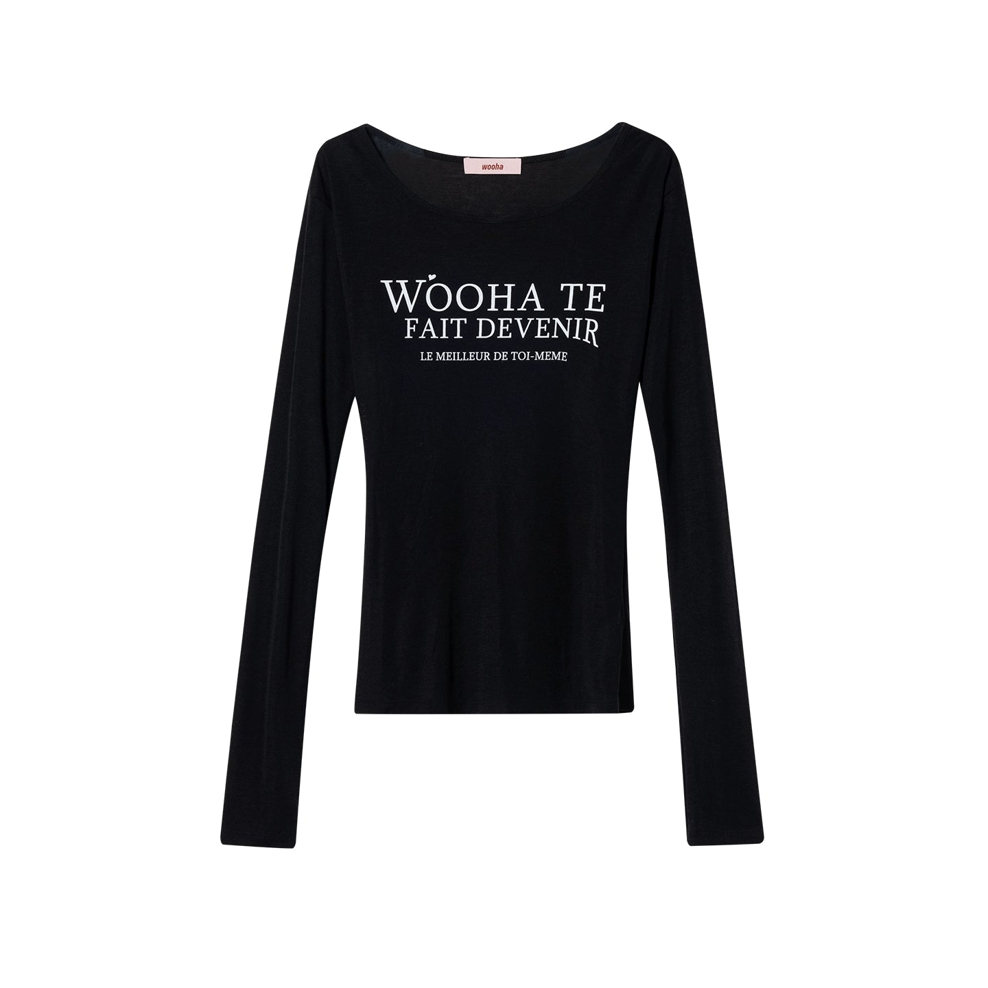 Letter Print Long Sleeve Slim Top