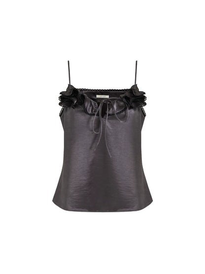 Lace-Trimmed Satin Camisole