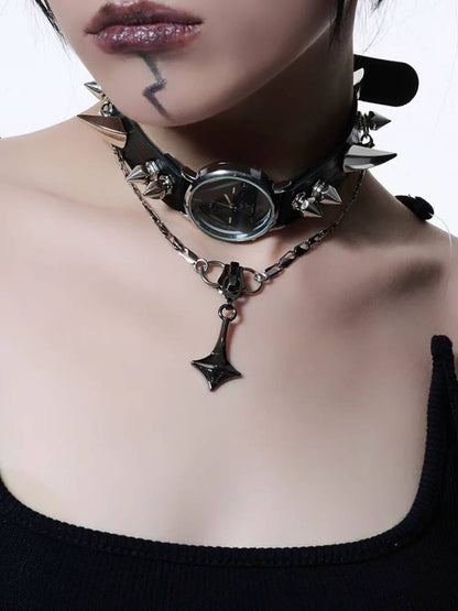 Punk choker chain necklace