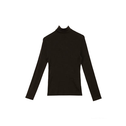 Yangtze Pure Wool Turtleneck Knit Top
