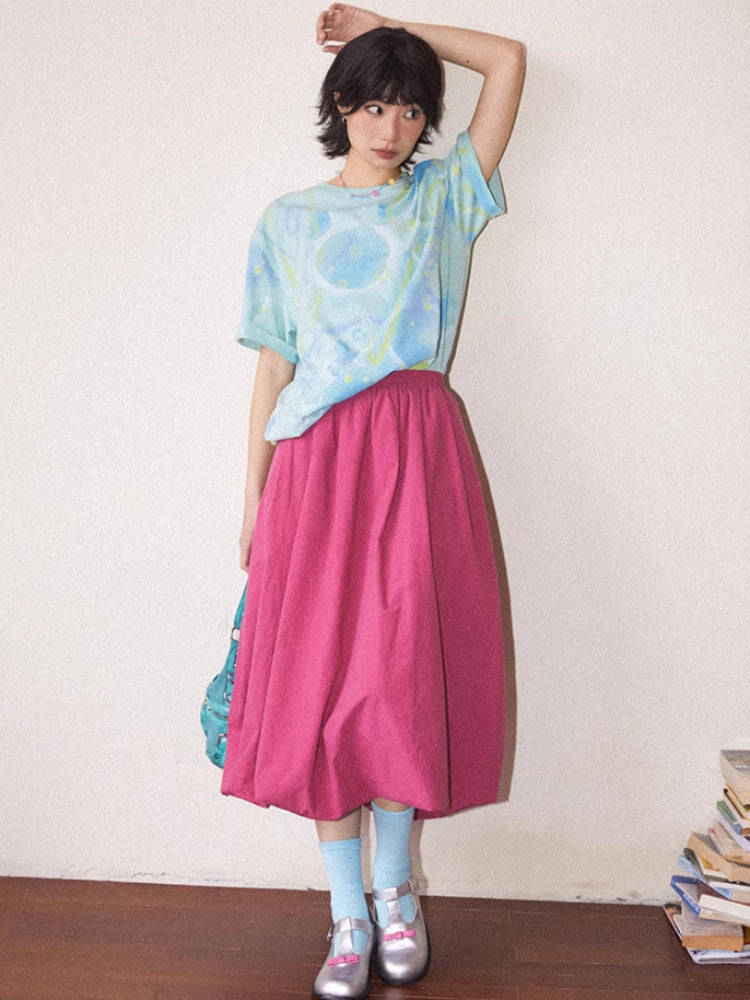 4 Color Bud Long Skirt