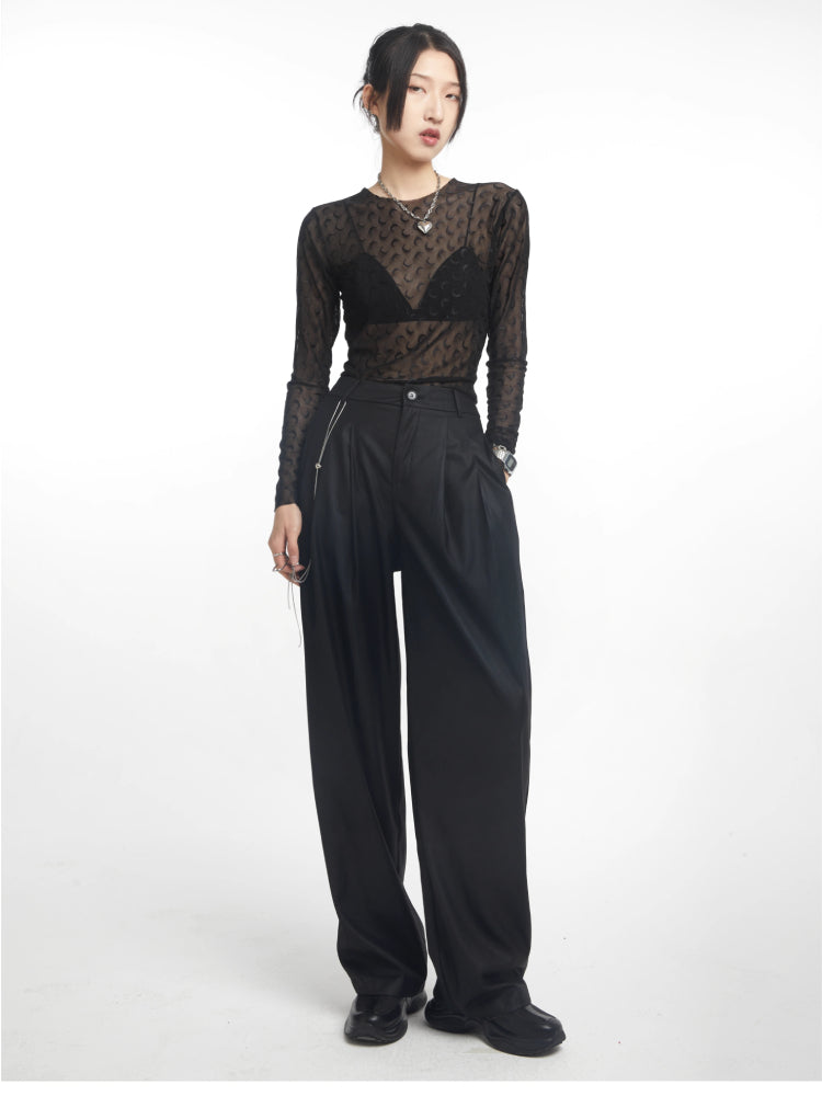 High waist wide leg pants