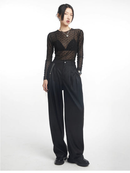 High waist wide leg pants