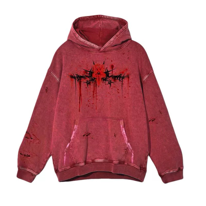 Devil Rust Red Hooded Top