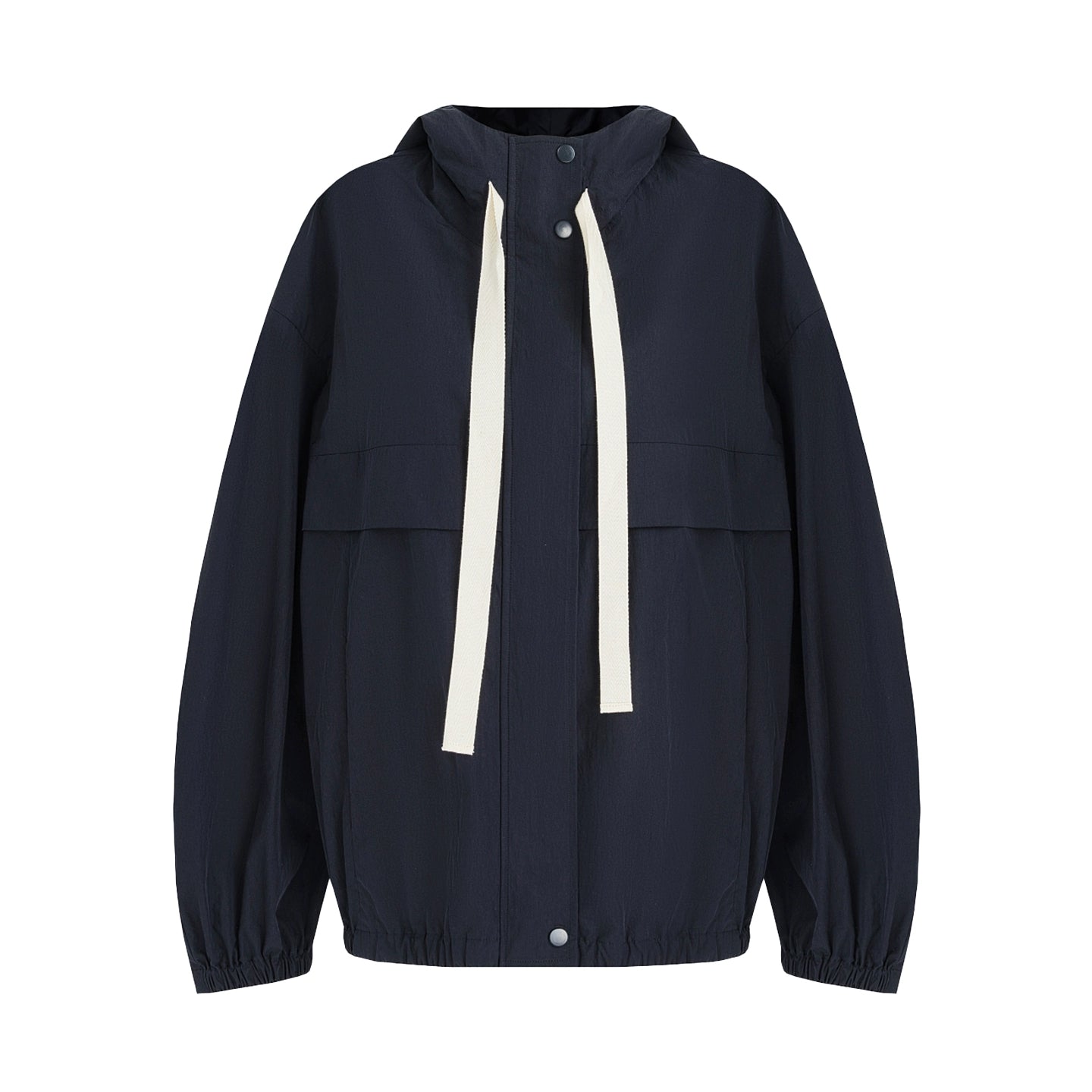 Navy Drawstring Slimming Jacket