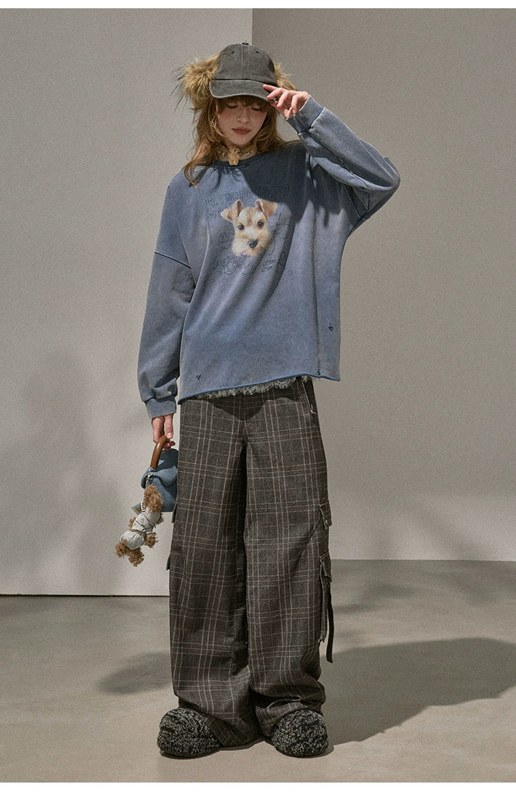 Retro Mottled Graphic Sweatshirt