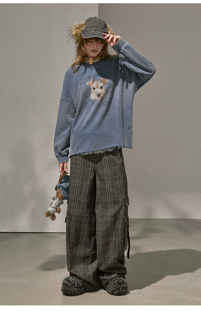 Retro Mottled Graphic Sweatshirt