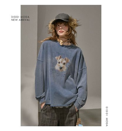 Retro Mottled Graphic Sweatshirt