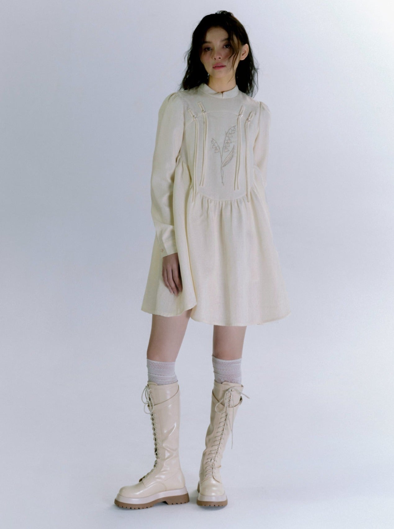 Original Innovative Cream Lily Dress