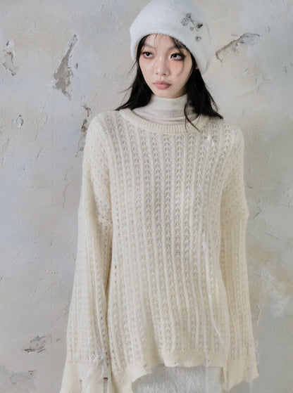 Hole Loose Knitted Tops