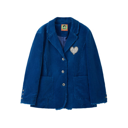 Heart Embroidered Royal Blazer