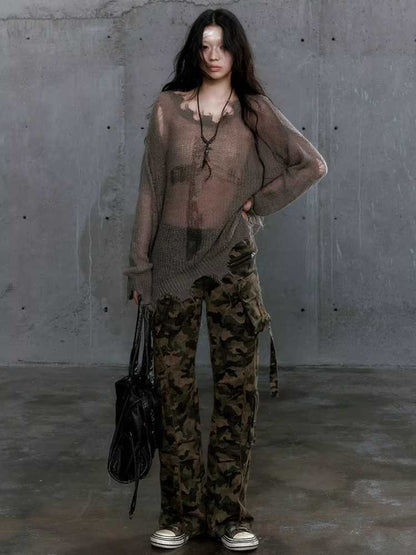 Camouflage multi-pocket pants